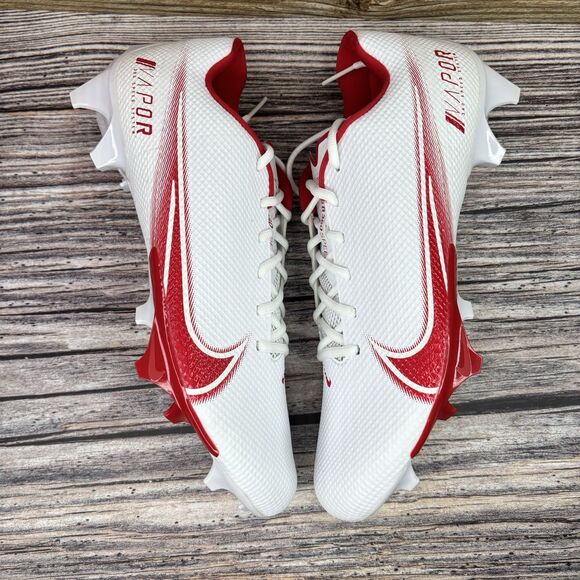 Mens Size 12.5 Nike Vapor Edge Speed 360 White/Red Football Cleats CD0082-102 main image 7